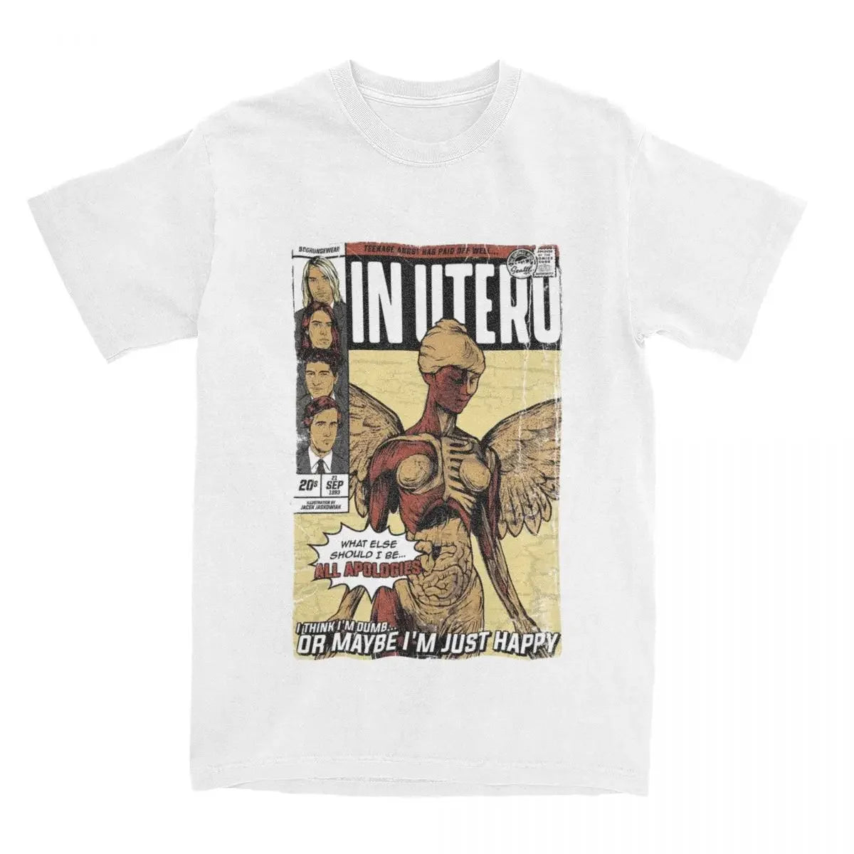 Casual in Utero Kurt Cobain T Shirt Women Tee Shirt Adult Clothes Women Clothing Graphic T Shirts Personality Harajuku Aesthetic