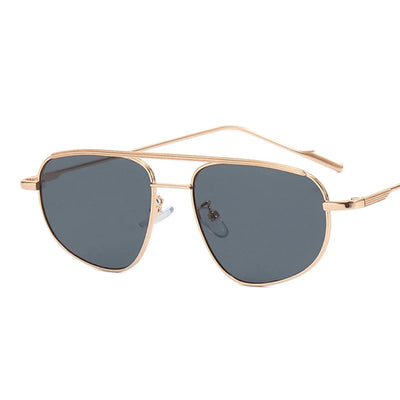 Retro Alloy Sunglasses Women New Vintage Small Metal Frame Pilot Sun Glasses Ladies Punk Double Dridge Shades Eyewear UV400
