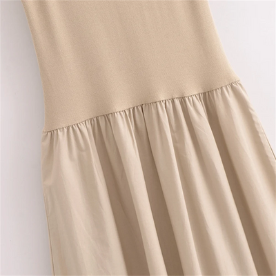 PB&ZA2024 autumn new women's clothing fashion temperament slim fit casual solid color versatile splicing long vest skirt