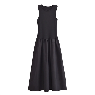PB&ZA2024 autumn new women's clothing fashion temperament slim fit casual solid color versatile splicing long vest skirt