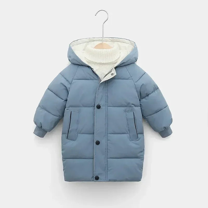 Children Down Outerwear Winter Kids Clothes Boys Girls Cotton-Padded Parka Coats Thicken Warm Long Jackets