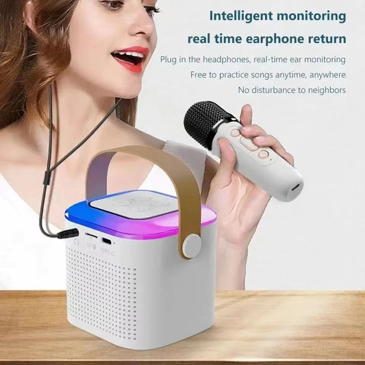 Karaoke Portable Wireless Bluetooth Speaker With Mi Microphone Machine Caixa De Som Mini Lamp Sound Box Music Small Column Bocina