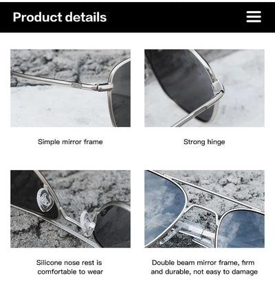 Classic Polarized Design Sunglasses Men 2024 Vintage Pilot Driving Sun Glasses Anti-Glare Sunglass Men gafas de sol hombre