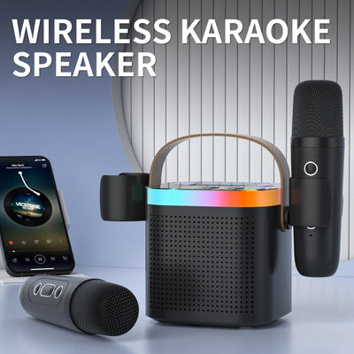 TANALAZ K8 Karaoke Machine Portable Bluetooth 5.1 PA Speaker System with 1-2 Wireless Microphones Home Family Singing Child  Gif