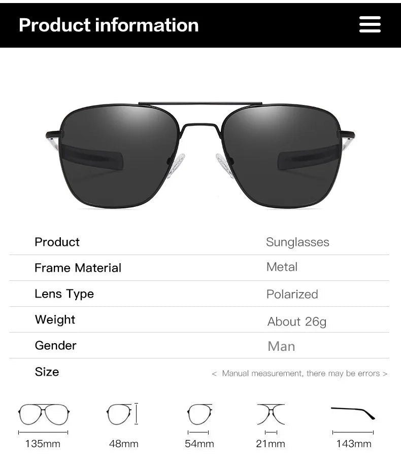 Classic Polarized Design Sunglasses Men 2024 Vintage Pilot Driving Sun Glasses Anti-Glare Sunglass Men gafas de sol hombre
