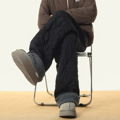 2024 Winter Sweatwear Men Plush Thick Fleece Sweatpant Lambswool Thermal Trousers Casual Pants Windproof Warm Cotton Pants