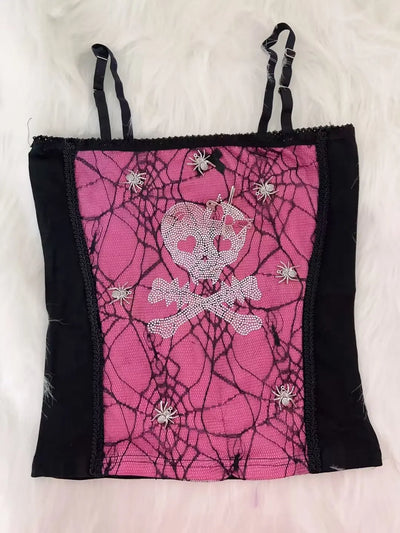 Spider web Tops sexy top corset top crop topfairygrunge halter topy2k clothes y2k crop top gothic clothes y2k top y2k accessores
