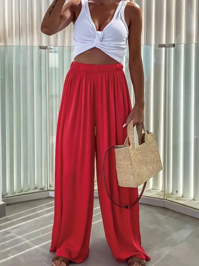 Loose Loungewear Wide Leg Pants, Women Spring Summer All Match Fashion Trousers, 2024 High Elastic Waist Ladies Pants Streetwear