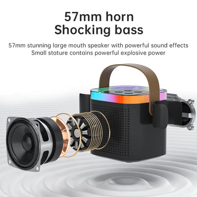 TANALAZ K8 Karaoke Machine Portable Bluetooth 5.1 PA Speaker System with 1-2 Wireless Microphones Home Family Singing Child  Gif