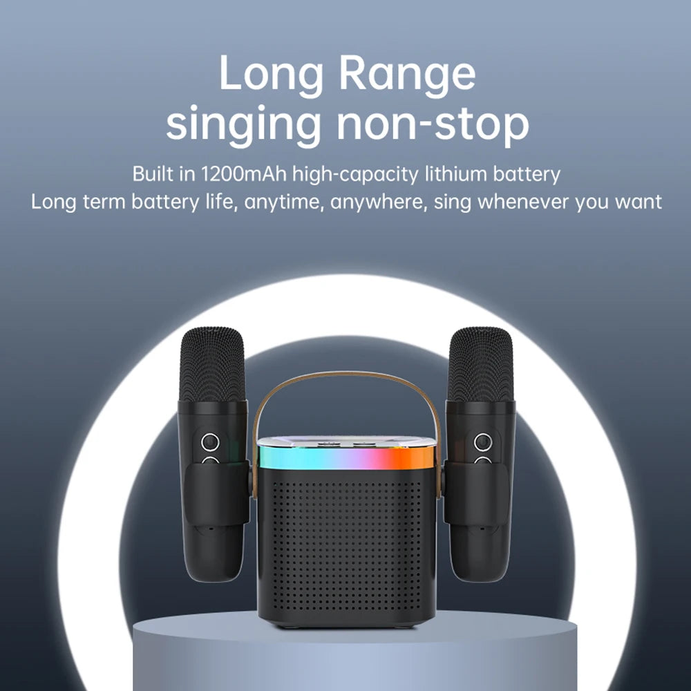 TANALAZ K8 Karaoke Machine Portable Bluetooth 5.1 PA Speaker System with 1-2 Wireless Microphones Home Family Singing Child  Gif