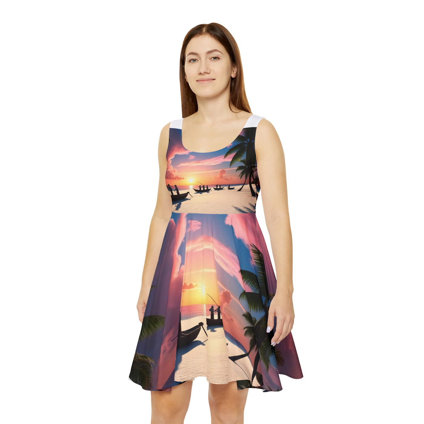 Tropical Women's Skater Dress - Beach Vibes, Summer Fun, Vacation Wear, Resort Clothing, Casual Dress, Party Dress